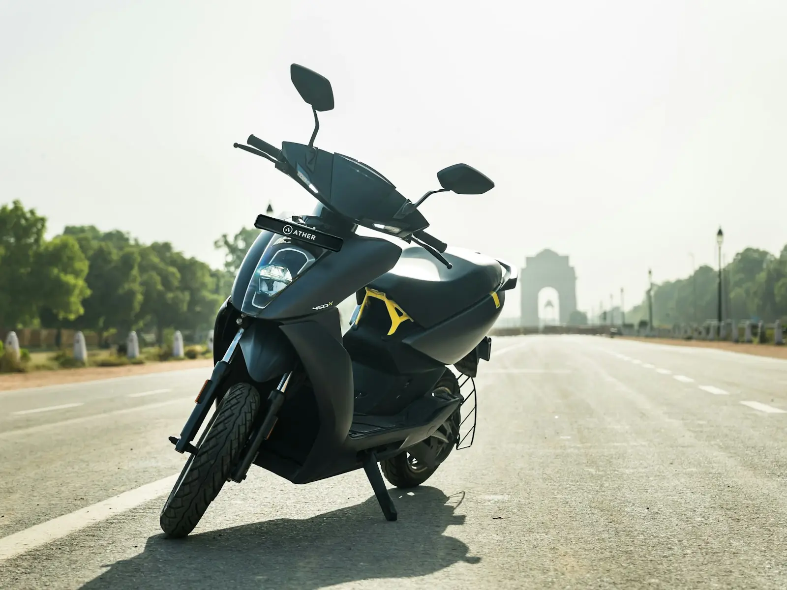 An electric moped on an open road